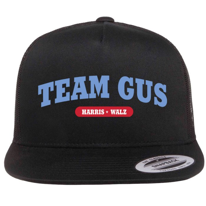 Team Gus Im Voting For Gus Walz Dad Flat Bill Trucker Hat