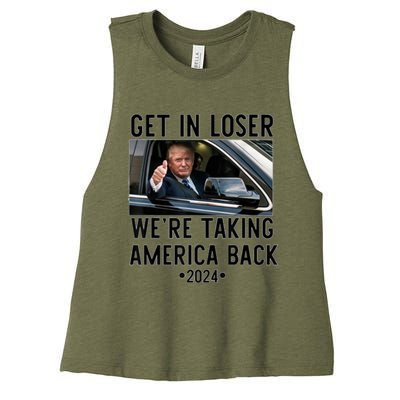 Trump Get In Loser WeRe Taking America Back 2024 Women's Racerback Cropped Tank