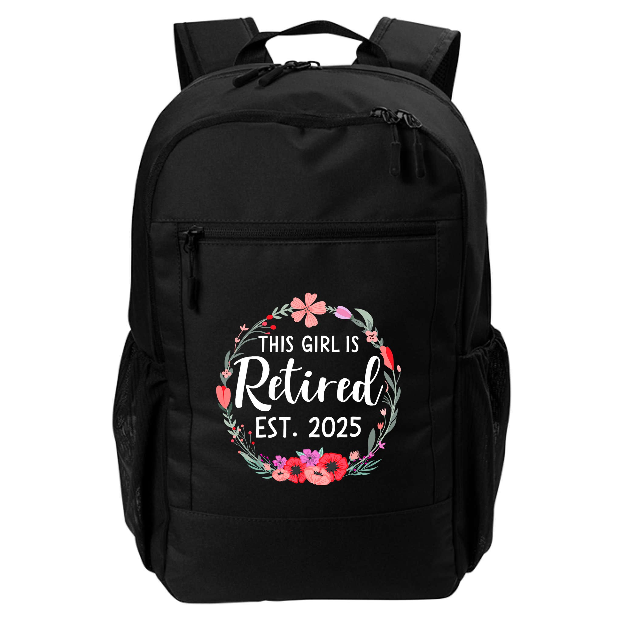 This Girl Is Retired Est 2025 Floral For Women Retirement Backpack
