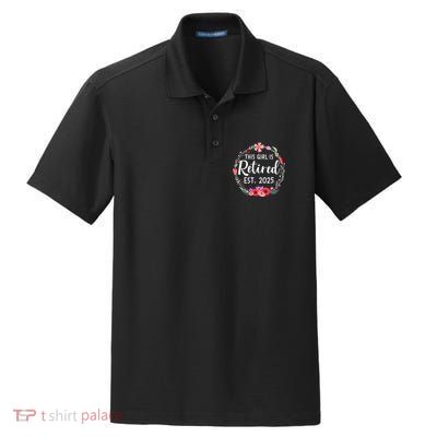 This Girl Is Retired Est 2025 Floral For Women Retirement Dry Zone Grid Polo