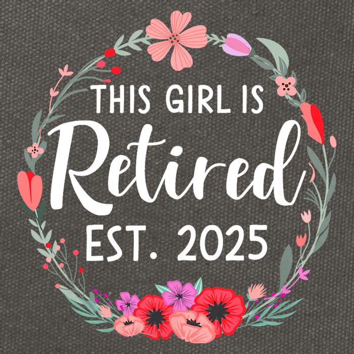 This Girl Is Retired Est 2025 Floral For Women Retirement Cotton Canvas Backpack