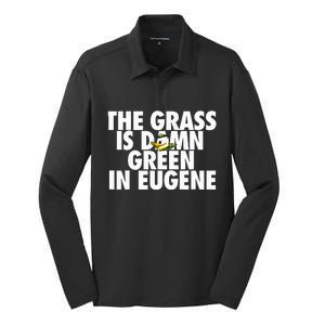 The Grass Is Damn Green In Eugene Silk Touch Performance Long Sleeve Polo