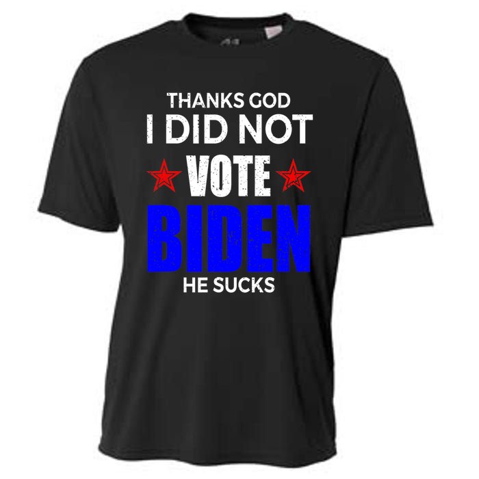 Thanks God I Did Not Vote Biden He Sucks Impeach 46 Cooling Performance Crew T-Shirt