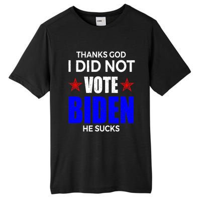 Thanks God I Did Not Vote Biden He Sucks Impeach 46 Tall Fusion ChromaSoft Performance T-Shirt