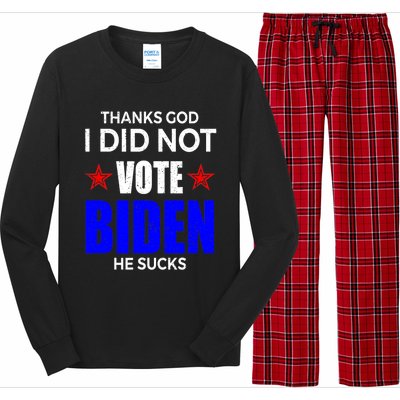 Thanks God I Did Not Vote Biden He Sucks Impeach 46 Long Sleeve Pajama Set