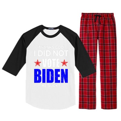 Thanks God I Did Not Vote Biden He Sucks Impeach 46 Raglan Sleeve Pajama Set