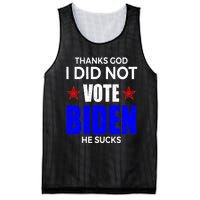 Thanks God I Did Not Vote Biden He Sucks Impeach 46 Mesh Reversible Basketball Jersey Tank