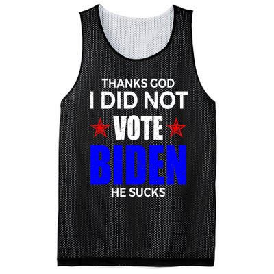 Thanks God I Did Not Vote Biden He Sucks Impeach 46 Mesh Reversible Basketball Jersey Tank