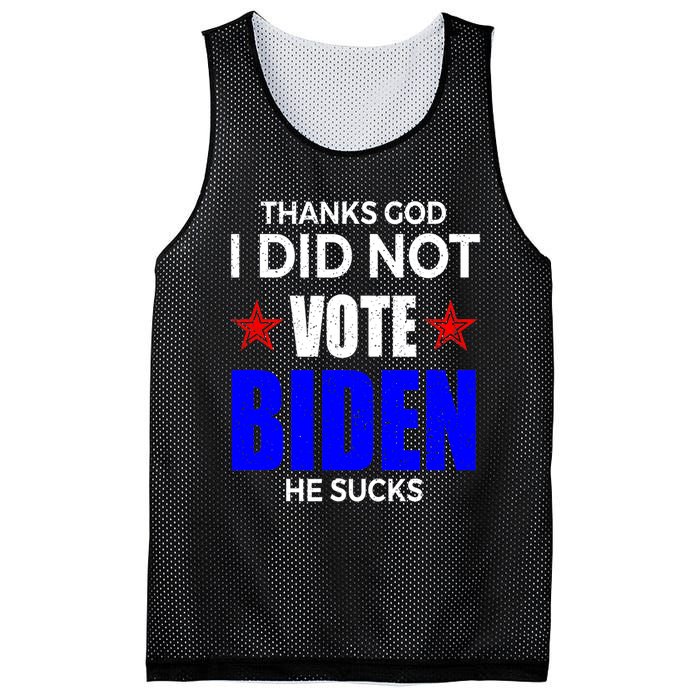 Thanks God I Did Not Vote Biden He Sucks Impeach 46 Mesh Reversible Basketball Jersey Tank