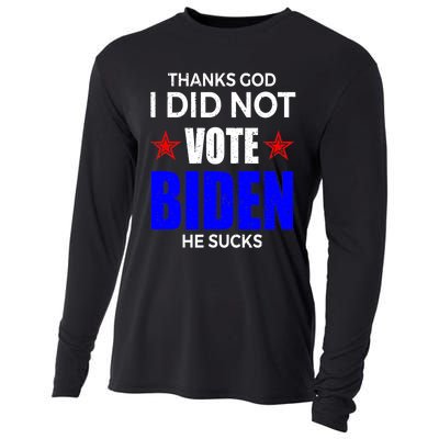 Thanks God I Did Not Vote Biden He Sucks Impeach 46 Cooling Performance Long Sleeve Crew