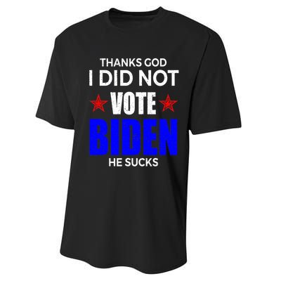 Thanks God I Did Not Vote Biden He Sucks Impeach 46 Performance Sprint T-Shirt