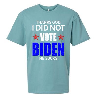 Thanks God I Did Not Vote Biden He Sucks Impeach 46 Sueded Cloud Jersey T-Shirt