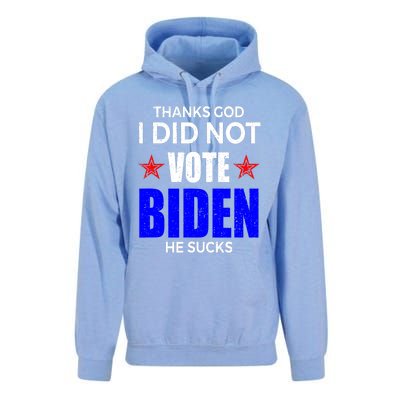 Thanks God I Did Not Vote Biden He Sucks Impeach 46 Unisex Surf Hoodie