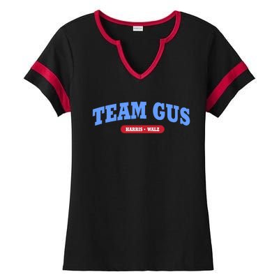 Team Gus IM Voting For Gus Walz Dad Ladies Halftime Notch Neck Tee