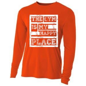 The Gym Is My Happy Place Fitness Athlete Fitness Quote Cool Gift Cooling Performance Long Sleeve Crew