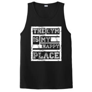 The Gym Is My Happy Place Fitness Athlete Fitness Quote Cool Gift PosiCharge Competitor Tank