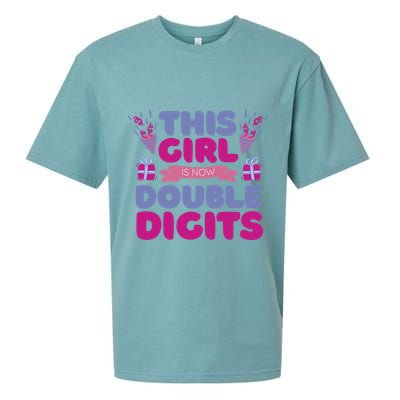 This Girl Is Now Double Digits 10th Birthday Gift Sueded Cloud Jersey T-Shirt
