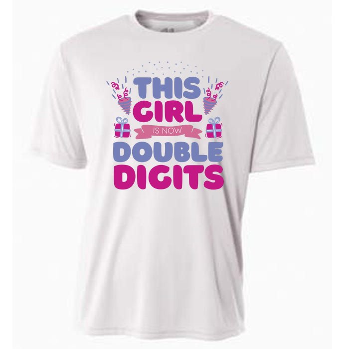 This Girl Is Now Double Digits 10th Birthday Gift Cooling Performance Crew T-Shirt