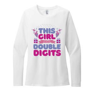 This Girl Is Now Double Digits 10th Birthday Gift Womens CVC Long Sleeve Shirt