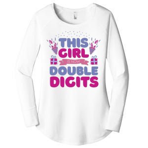 This Girl Is Now Double Digits 10th Birthday Gift Women's Perfect Tri Tunic Long Sleeve Shirt