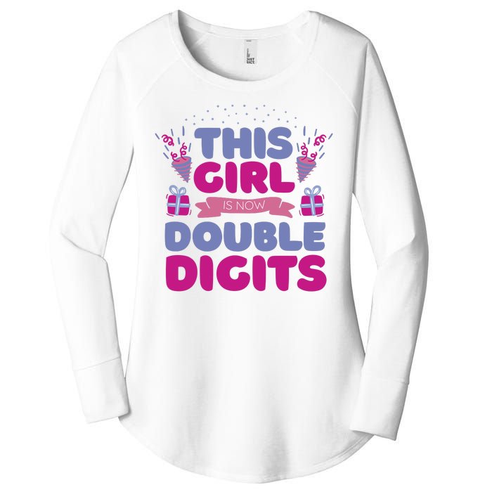 This Girl Is Now Double Digits 10th Birthday Gift Women's Perfect Tri Tunic Long Sleeve Shirt