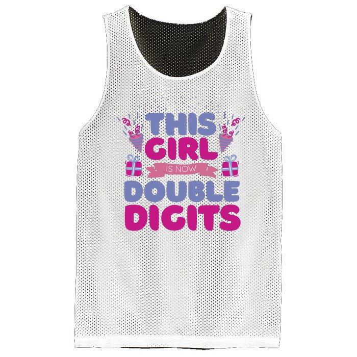 This Girl Is Now Double Digits 10th Birthday Gift Mesh Reversible Basketball Jersey Tank