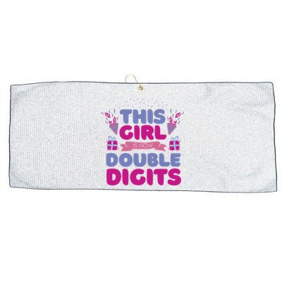 This Girl Is Now Double Digits 10th Birthday Gift Large Microfiber Waffle Golf Towel