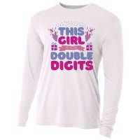 This Girl Is Now Double Digits 10th Birthday Gift Cooling Performance Long Sleeve Crew