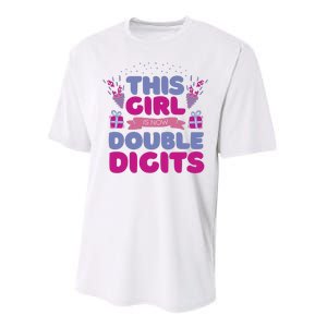 This Girl Is Now Double Digits 10th Birthday Gift Performance Sprint T-Shirt