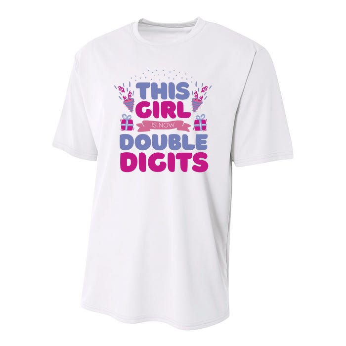 This Girl Is Now Double Digits 10th Birthday Gift Youth Performance Sprint T-Shirt