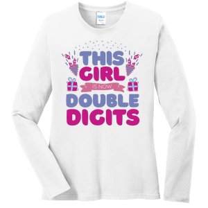 This Girl Is Now Double Digits 10th Birthday Gift Ladies Long Sleeve Shirt