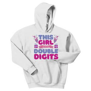 This Girl Is Now Double Digits 10th Birthday Gift Kids Hoodie