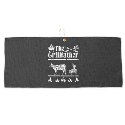 The Grillfather Id Smoke That Bbq Funny Funny Gift Large Microfiber Waffle Golf Towel