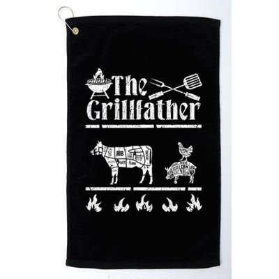 The Grillfather Id Smoke That Bbq Funny Funny Gift Platinum Collection Golf Towel