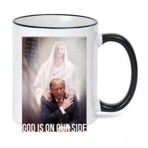 Trump God Is On Our Side Jesus 11oz Black Color Changing Mug