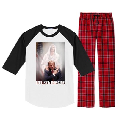 Trump God Is On Our Side Jesus Raglan Sleeve Pajama Set