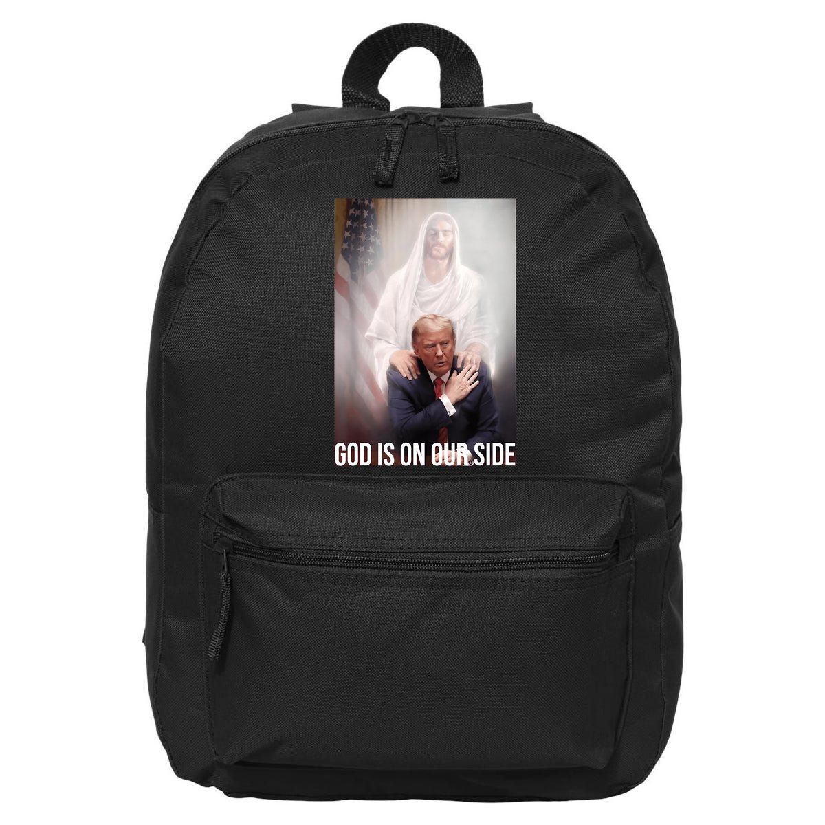 Trump God Is On Our Side Jesus 16 in Basic Backpack
