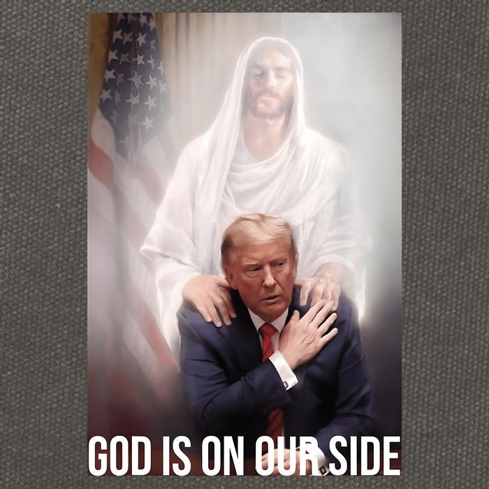 Trump God Is On Our Side Jesus Cotton Canvas Backpack
