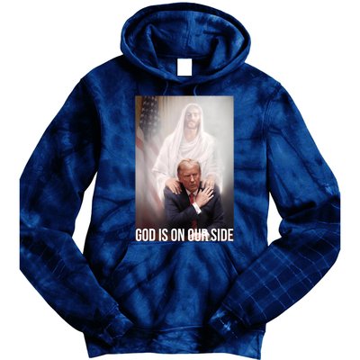 Trump God Is On Our Side Jesus Tie Dye Hoodie