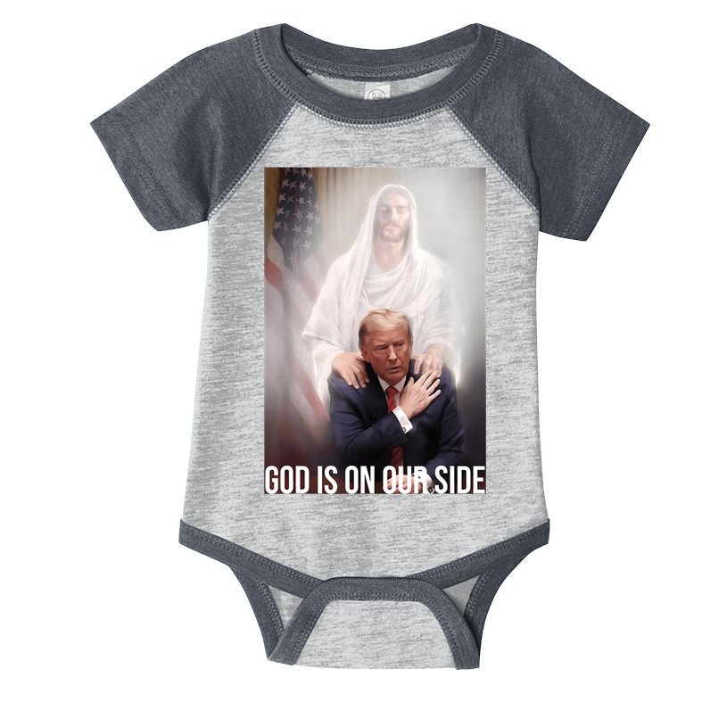 Trump God Is On Our Side Jesus Infant Baby Jersey Bodysuit