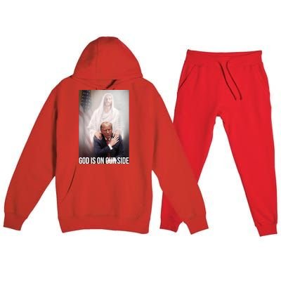 Trump God Is On Our Side Jesus Premium Hooded Sweatsuit Set