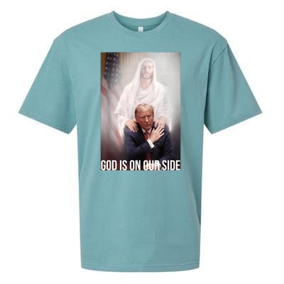 Trump God Is On Our Side Jesus Sueded Cloud Jersey T-Shirt