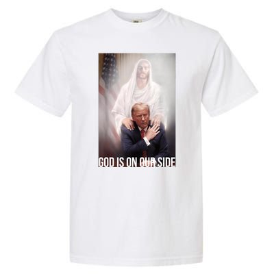 Trump God Is On Our Side Jesus Garment-Dyed Heavyweight T-Shirt