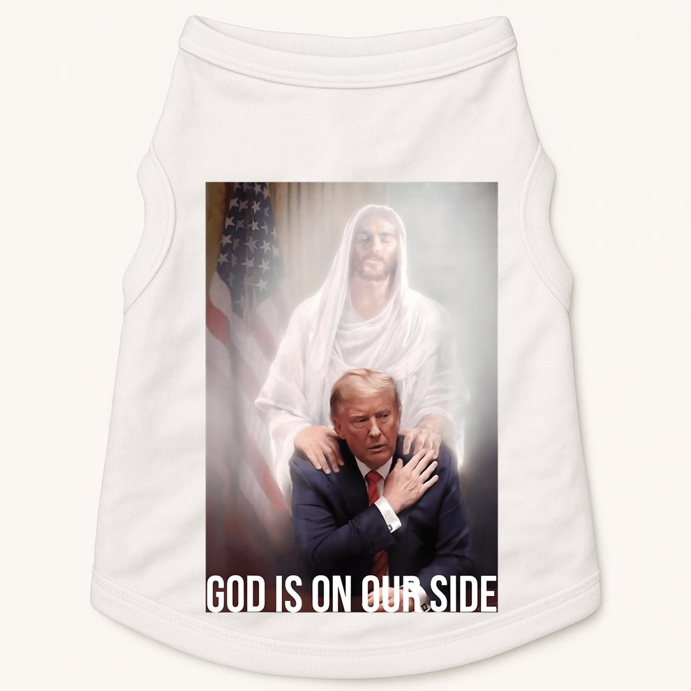 Trump God Is On Our Side Jesus Doggie Tank