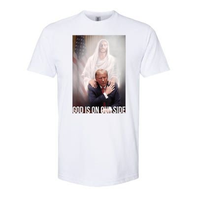 Trump God Is On Our Side Jesus Softstyle CVC T-Shirt