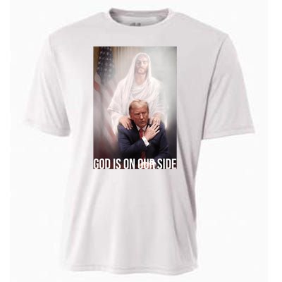 Trump God Is On Our Side Jesus Cooling Performance Crew T-Shirt