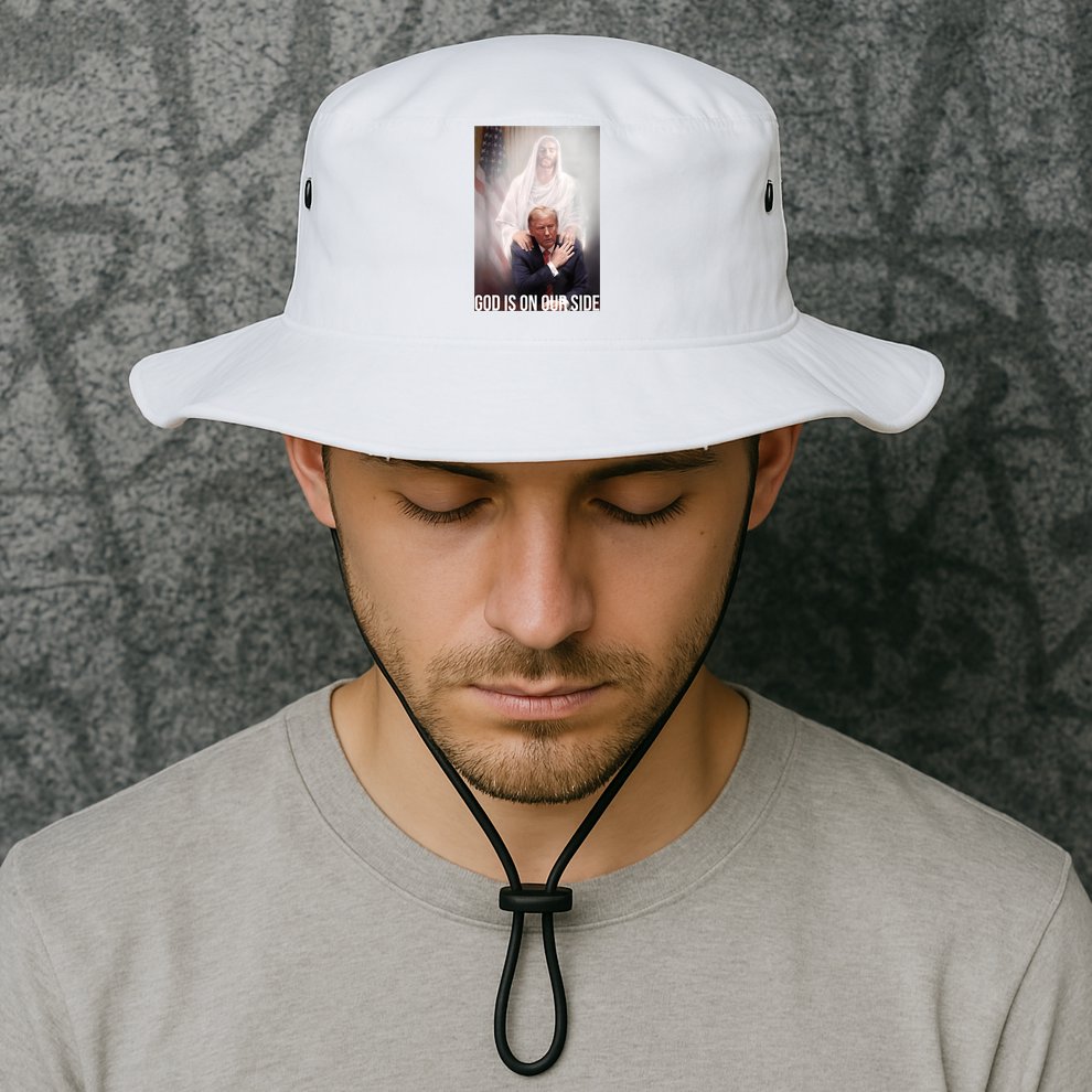 Trump God Is On Our Side Jesus Bucket Hat