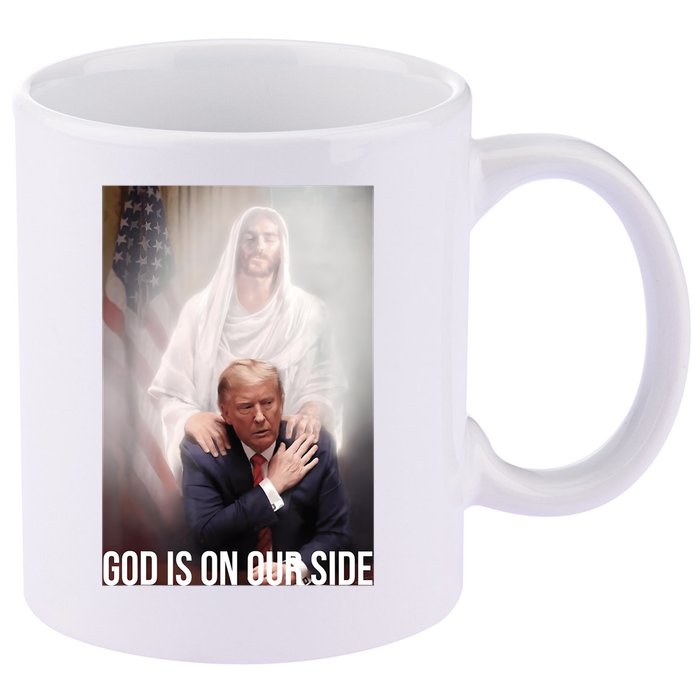 Trump God Is On Our Side Jesus 11oz C Handle Ceramic Mug