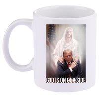 Trump God Is On Our Side Jesus 11oz C Handle Ceramic Mug