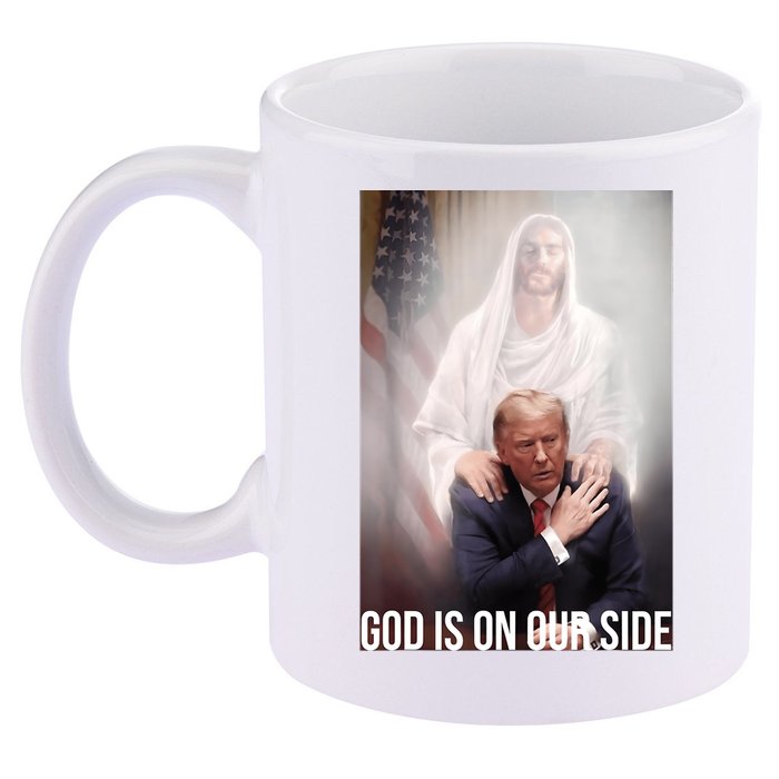 Trump God Is On Our Side Jesus 11oz C Handle Ceramic Mug